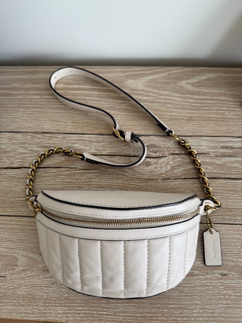 Coach Chalk White Quilted Leather Crossbody Bag